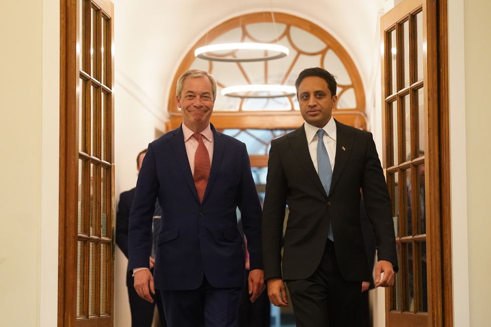 Nigel Farage and Zia Yusuf