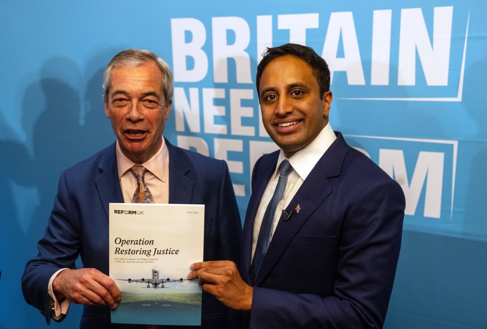 Nigel Farage and Zia Yusuf