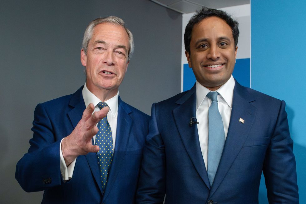 Nigel Farage and Zia Yusuf