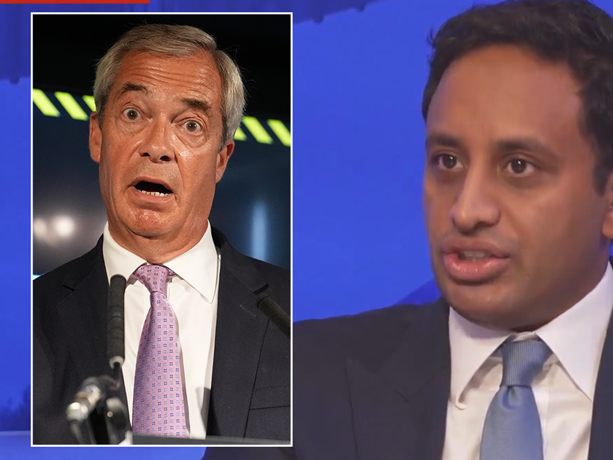 Nigel Farage and Zia Yusuf