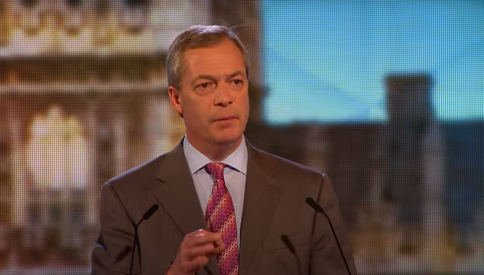 Nigel Farage appearing on the BBC