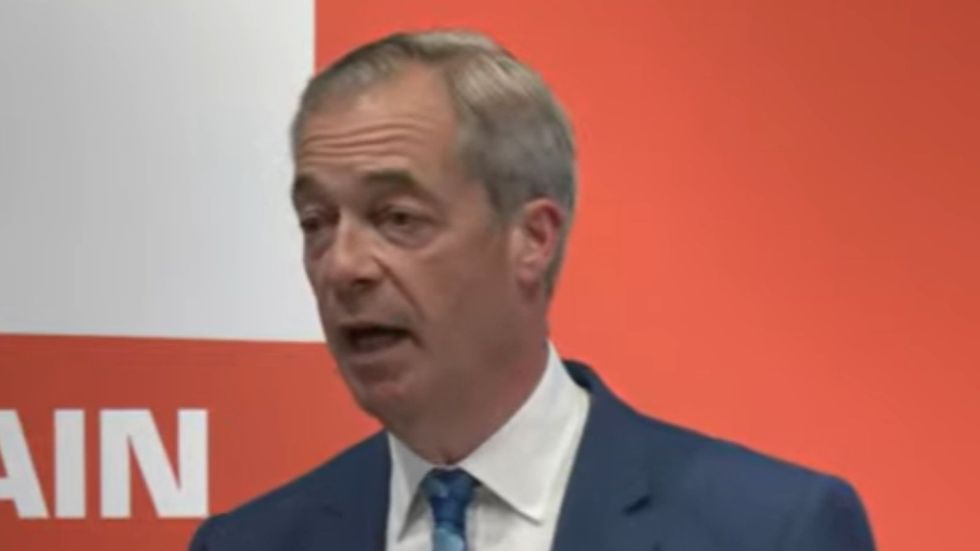 Nigel Farage at Reform UK leadership announcement