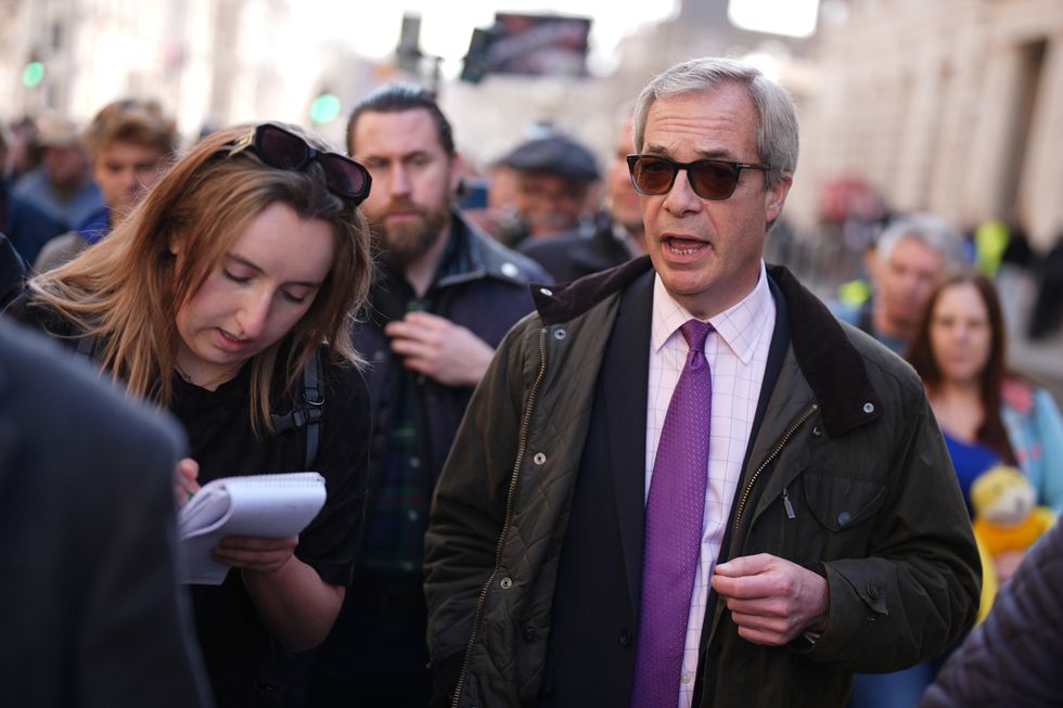Nigel Farage at the recent farmers' protest