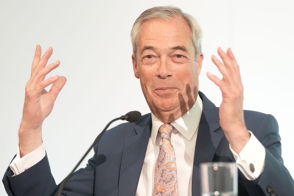 Nigel Farage at the unveiling of his new Britannia Card policy
