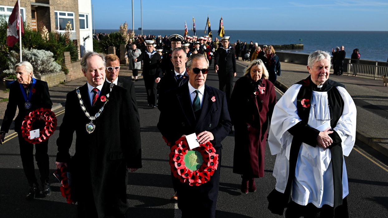 Nigel Farage at Walton-on-the-Naze remeberance service