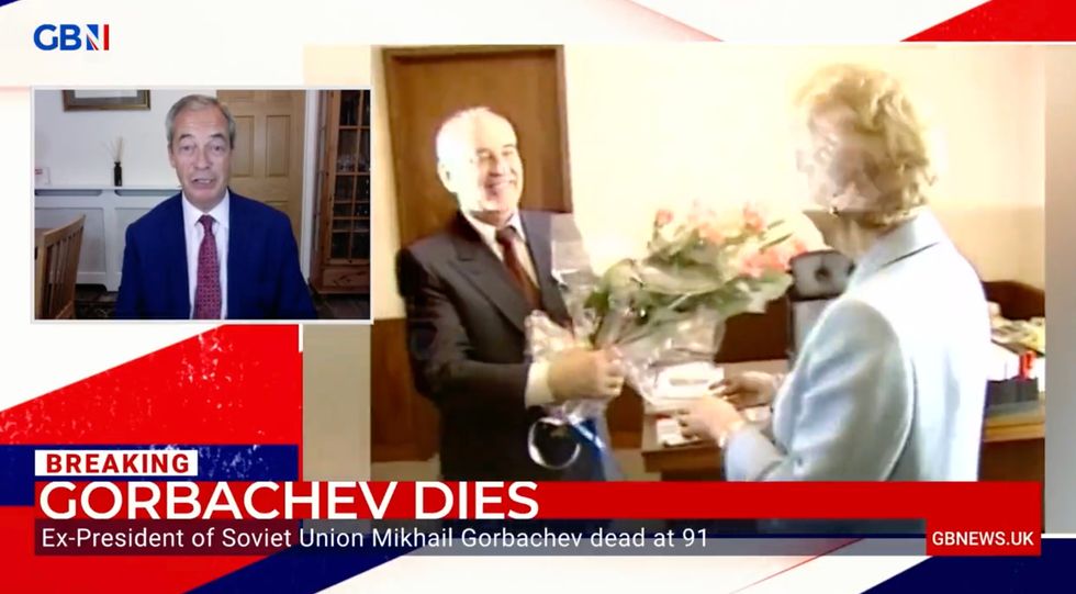 Nigel Farage commenting on Mikhail Gorbachev's death on Tuesday