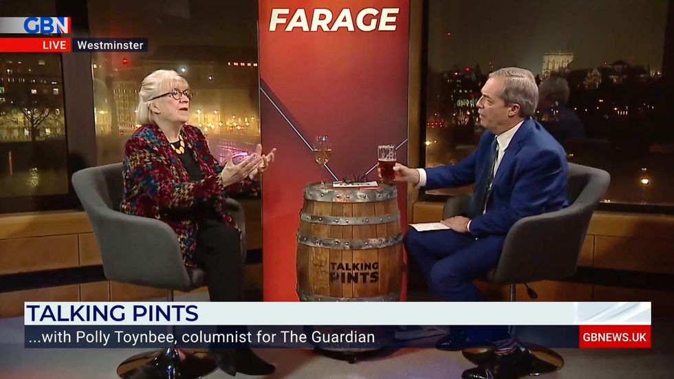 Nigel Farage has clashed with Polly Toynbee over the future of Brexit in the UK.