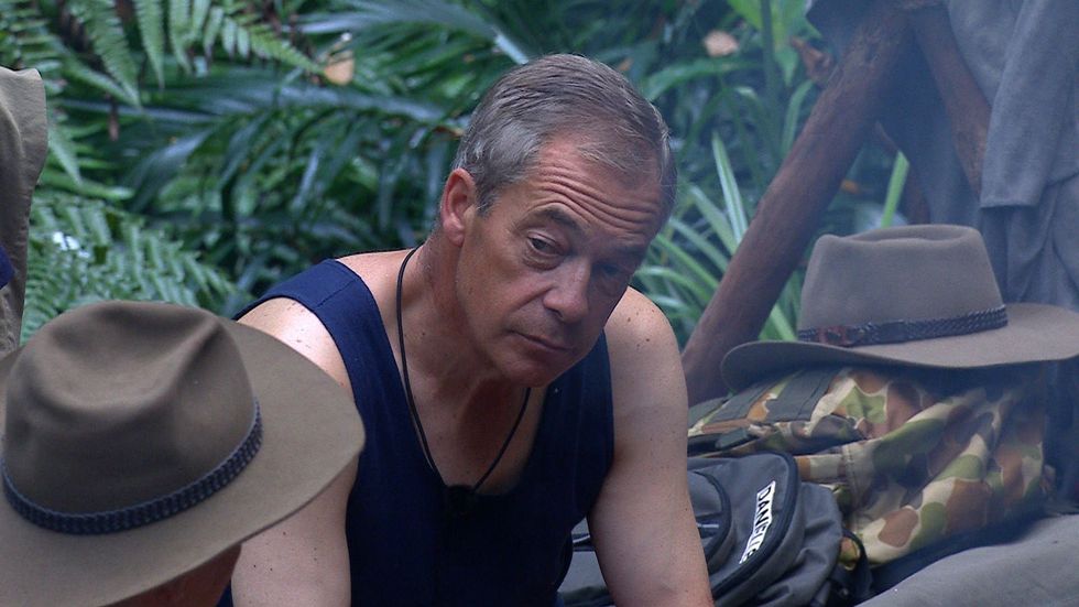 Nigel Farage in the I'm a Celeb camp