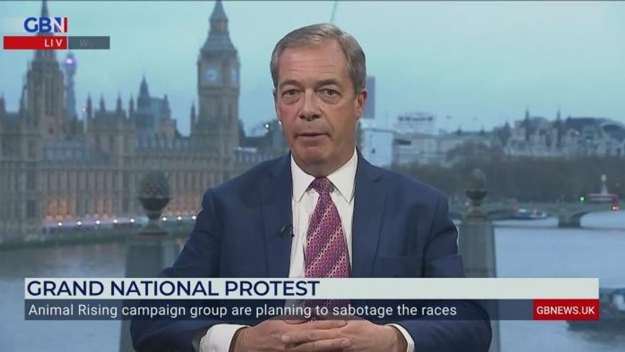 Nigel Farage in furious row with woke activist planning to ‘ruin his day’ at the Grand National - ‘What went wrong with your life!?’