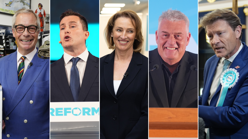 Nigel Farage, James McMurdock, Sarah Pochin, Lee Anderson and Richard Tice