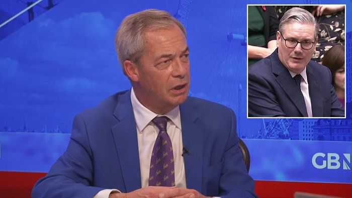 Nigel Farage hits out at Keir Starmer as he defends his protest against PMQs.
