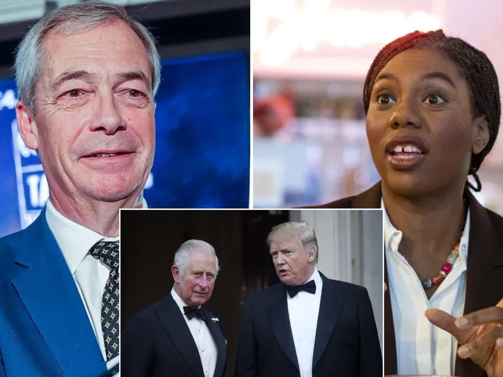 Nigel Farage, Kemi Badneoch, King Charles, Donald Trump