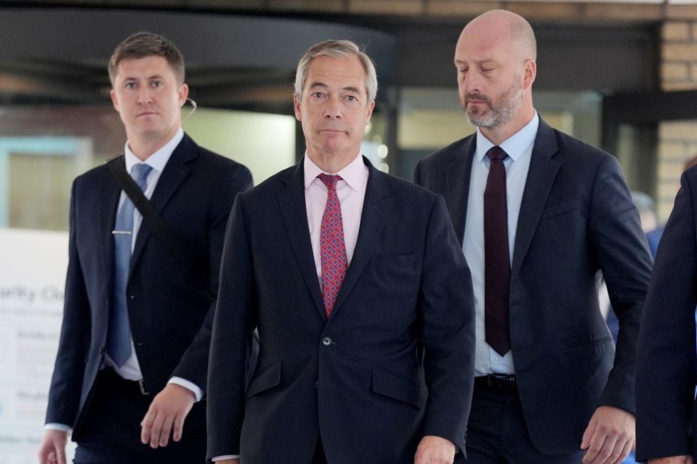 Nigel Farage leaves Southwark Crown Court