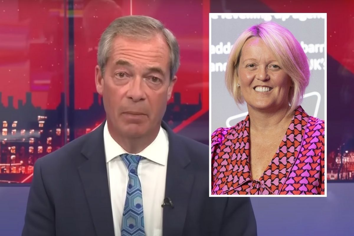 Nigel Farage (left) and Dame Alison Rose (right)