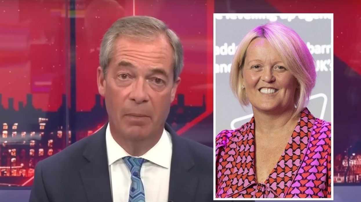 Nigel Farage (left) and Dame Alison Rose (right)