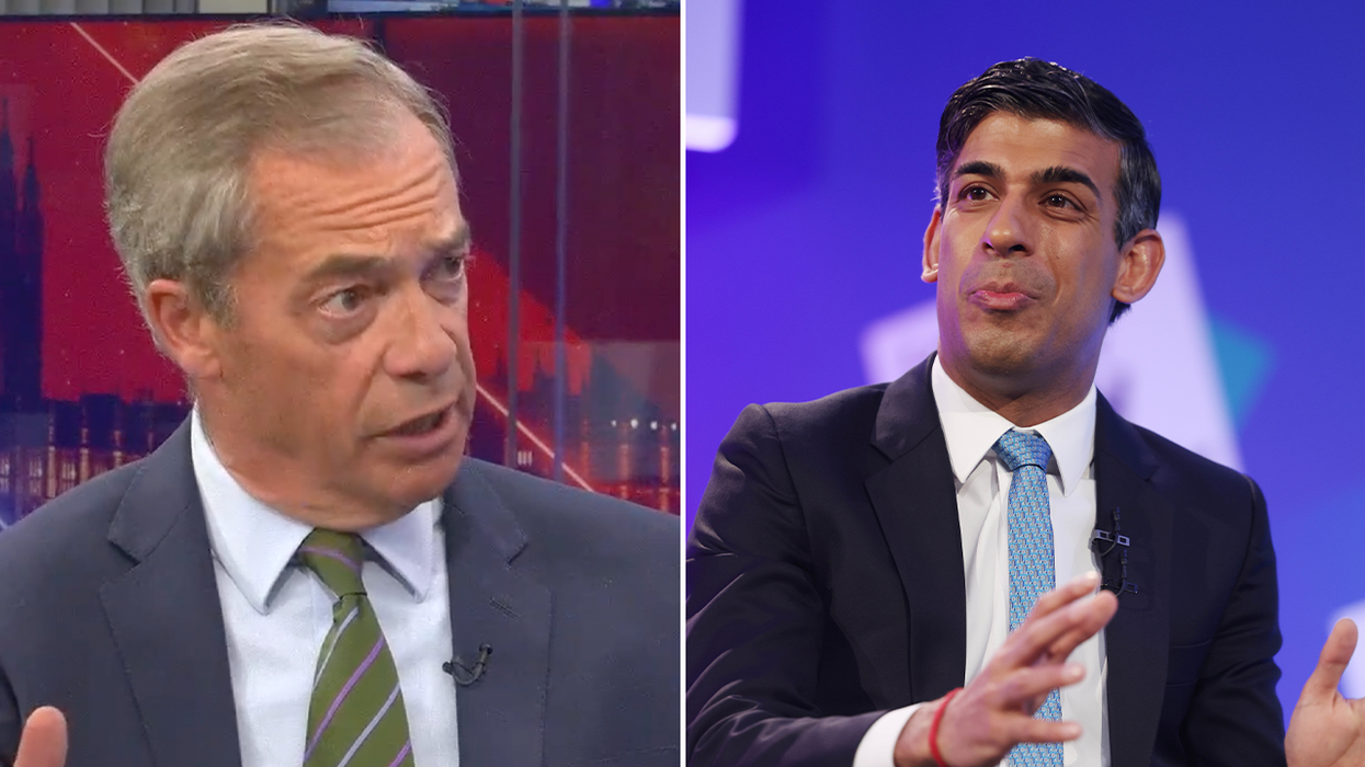 Nigel Farage (left) and Rishi Sunak (right)