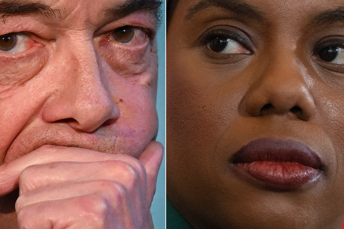 Nigel Farage (left), Kemi Badenoch (right)