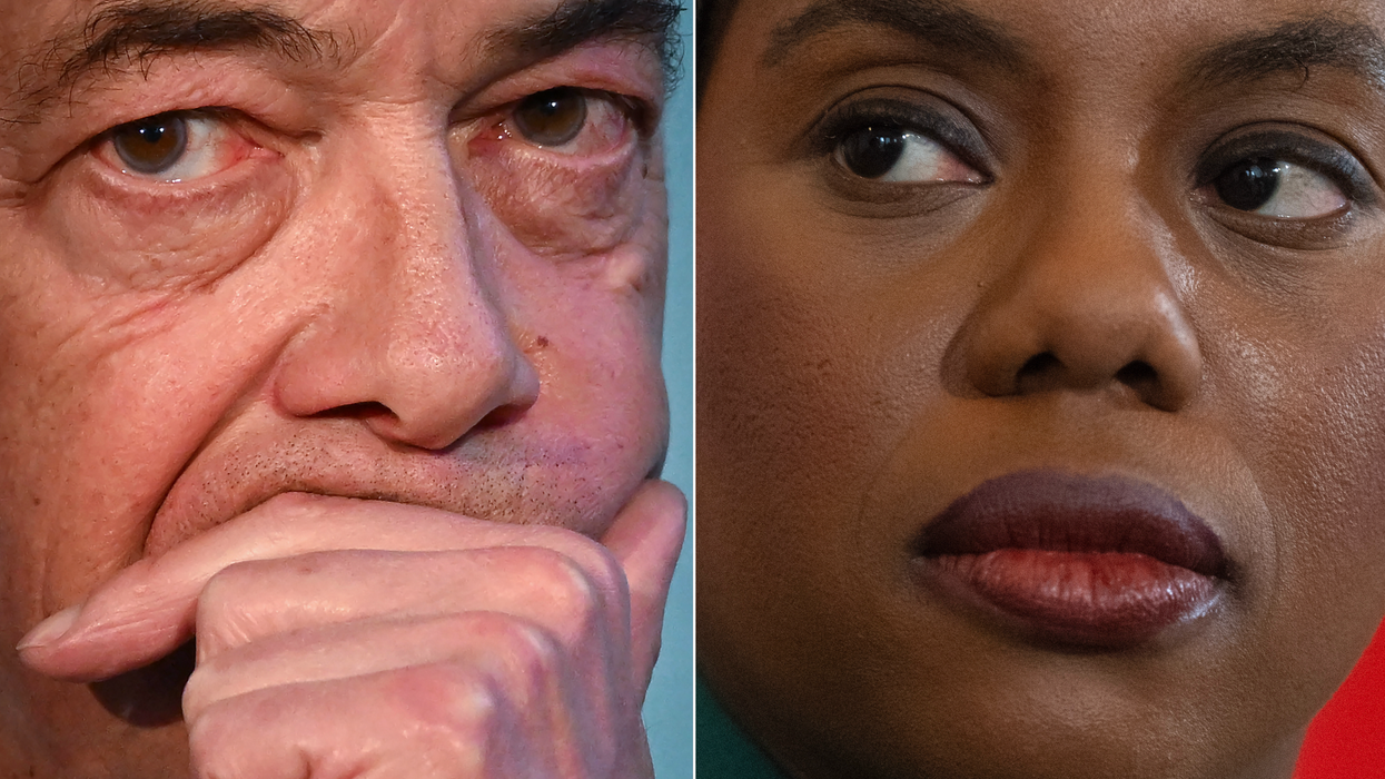 Nigel Farage (left), Kemi Badenoch (right)