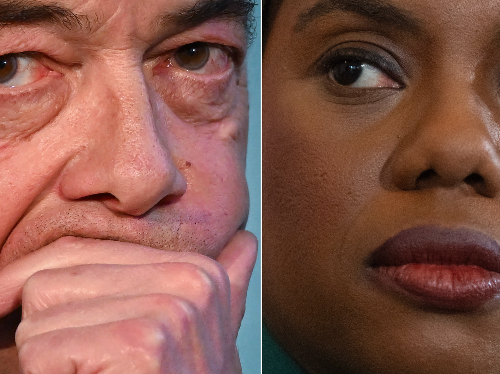 Nigel Farage (left), Kemi Badenoch (right)