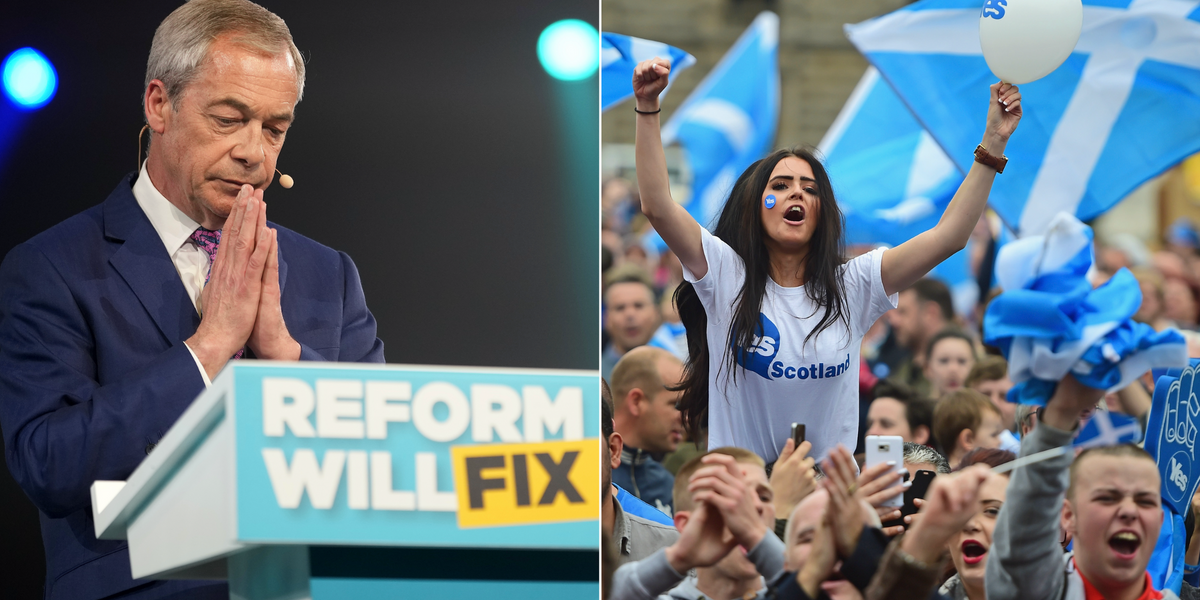 NextImg:ANALYSIS: How Reform's surge in Scotland could prove to be a double-edged sword that breaks up the Union