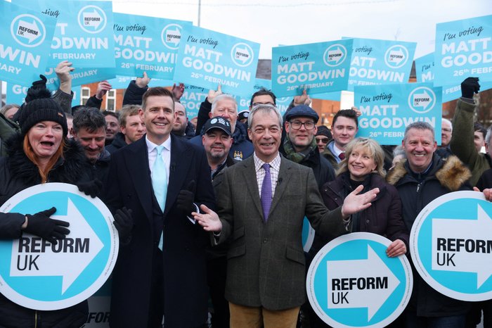 Nigel Farage, Matt Goodwin at Gorton and Denton