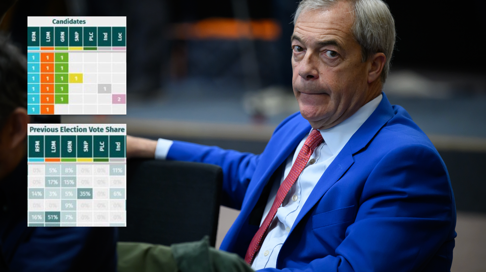 Nigel Farage (middle)