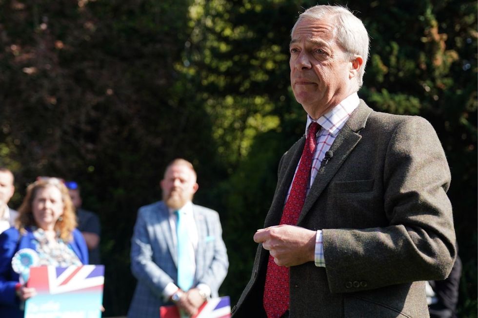 Nigel Farage on the campaign trail ahead of May 1