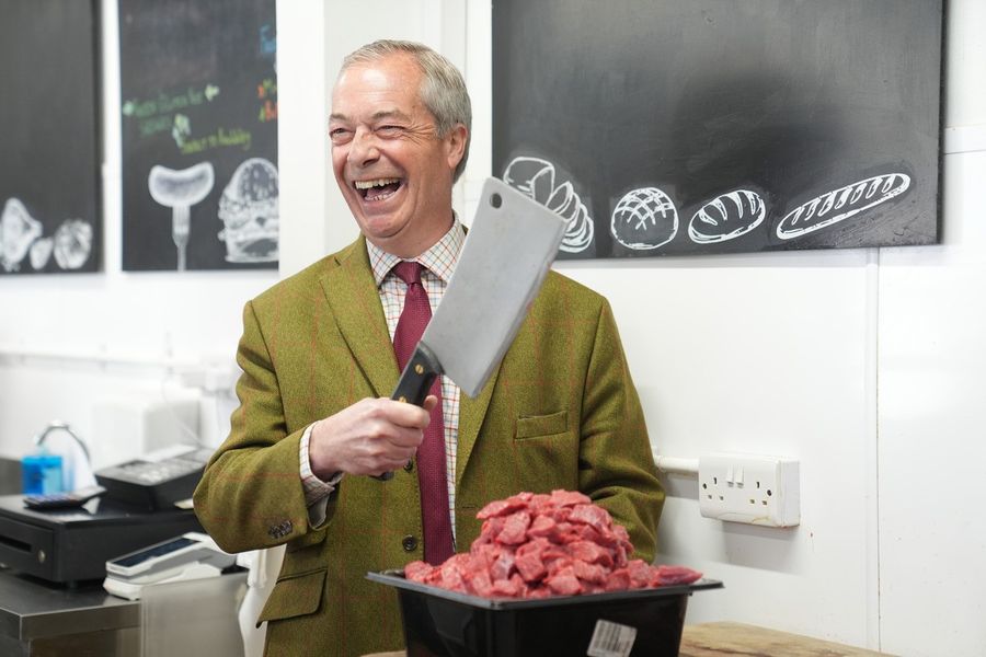 Nigel Farage out campaigning in Cambridgeshire
