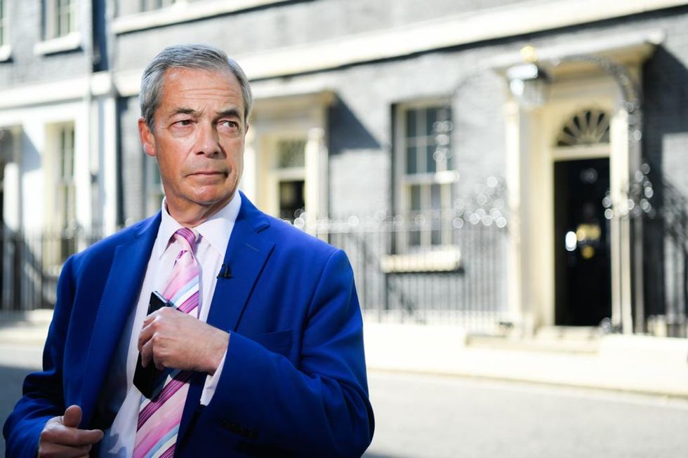 Nigel Farage outside No 10