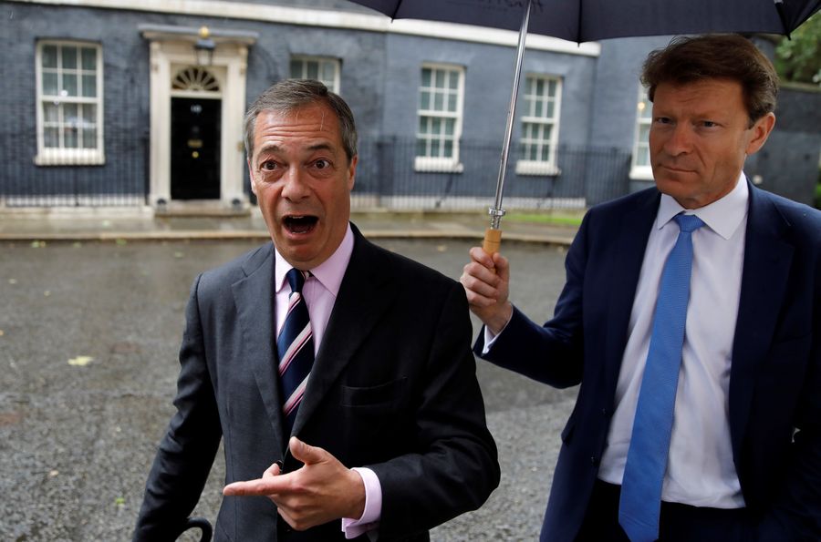Nigel Farage outside No10