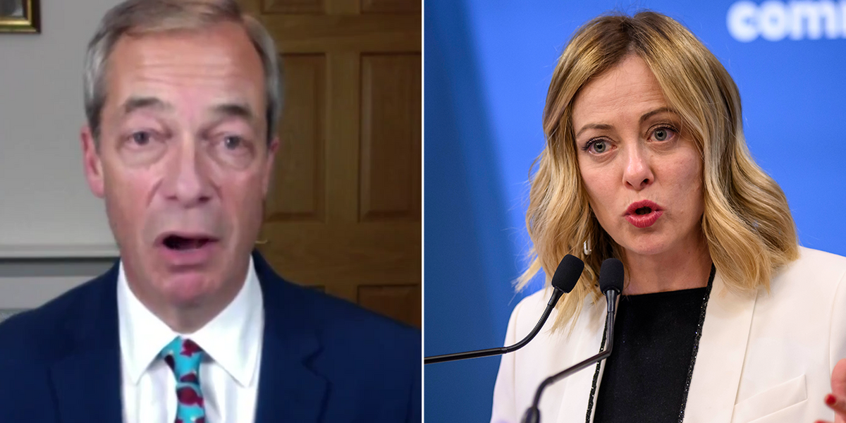 NextImg:Nigel Farage praises Meloni for new migrant crisis plan: ‘Better than our idiots!’