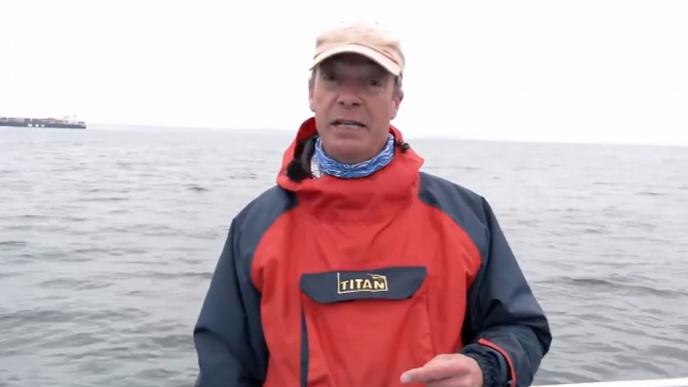 Nigel Farage reports from the English Channel following a spate of migrant Channel crossings.