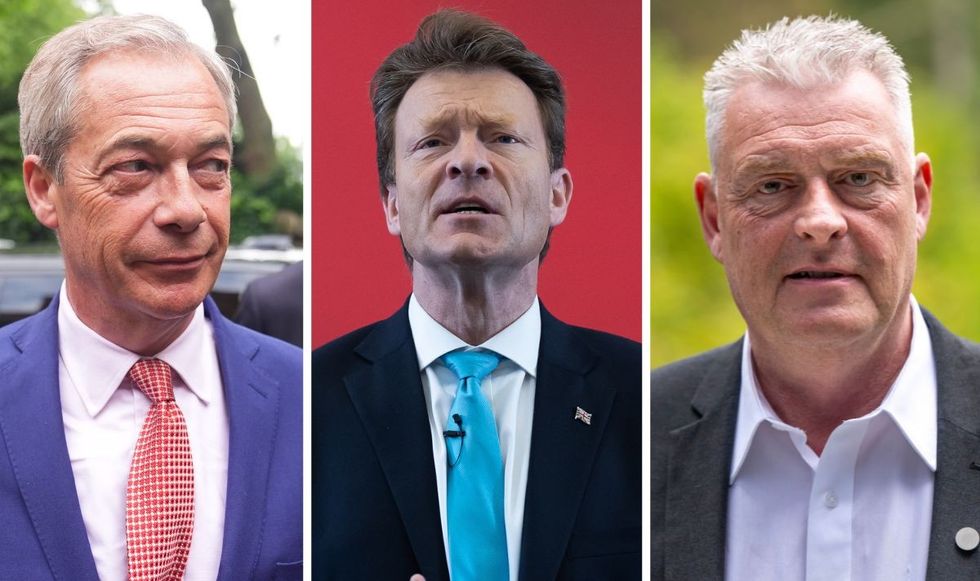 Nigel Farage, Richard Tice and Lee Anderson