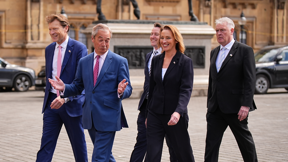 Nigel Farage, Richard Tice, Sarah Pochin, Lee Anderson and James McMurdock