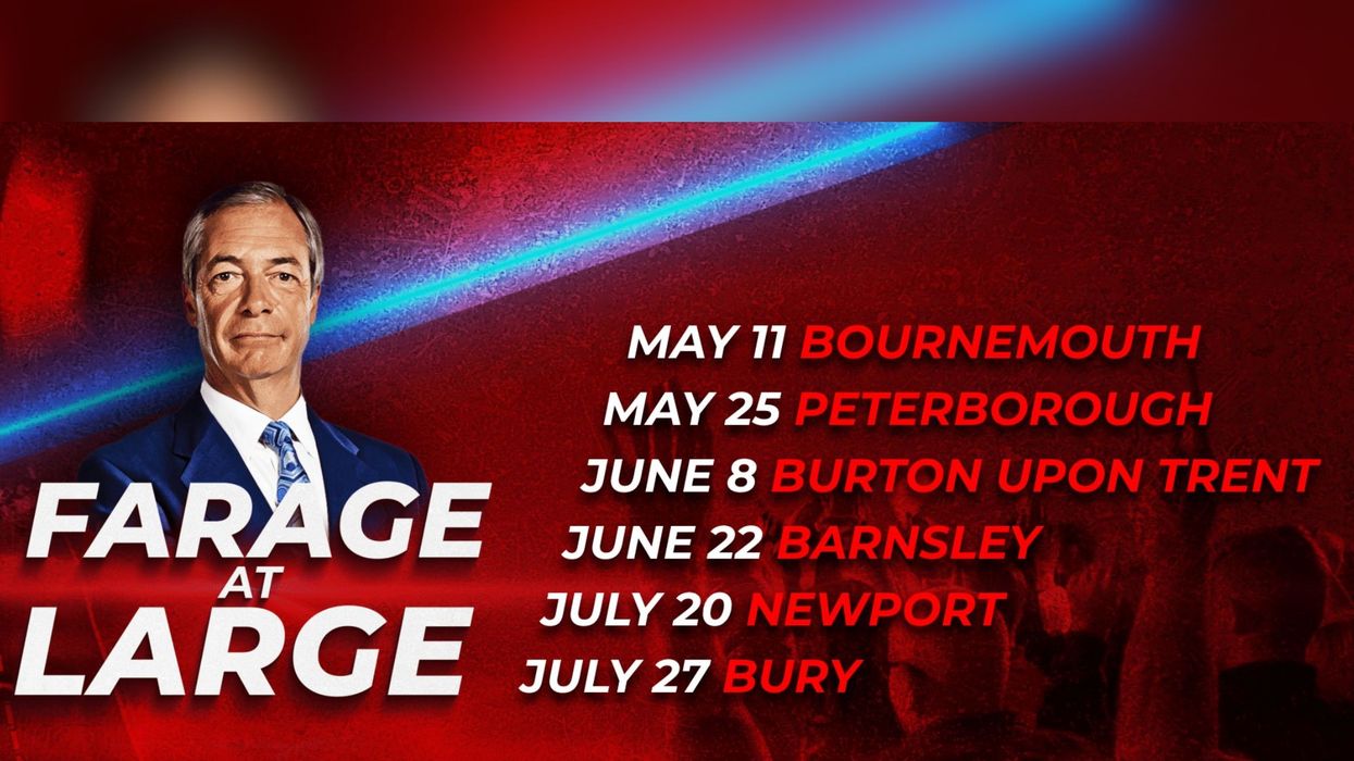 Nigel Farage's UK tour dates and locations