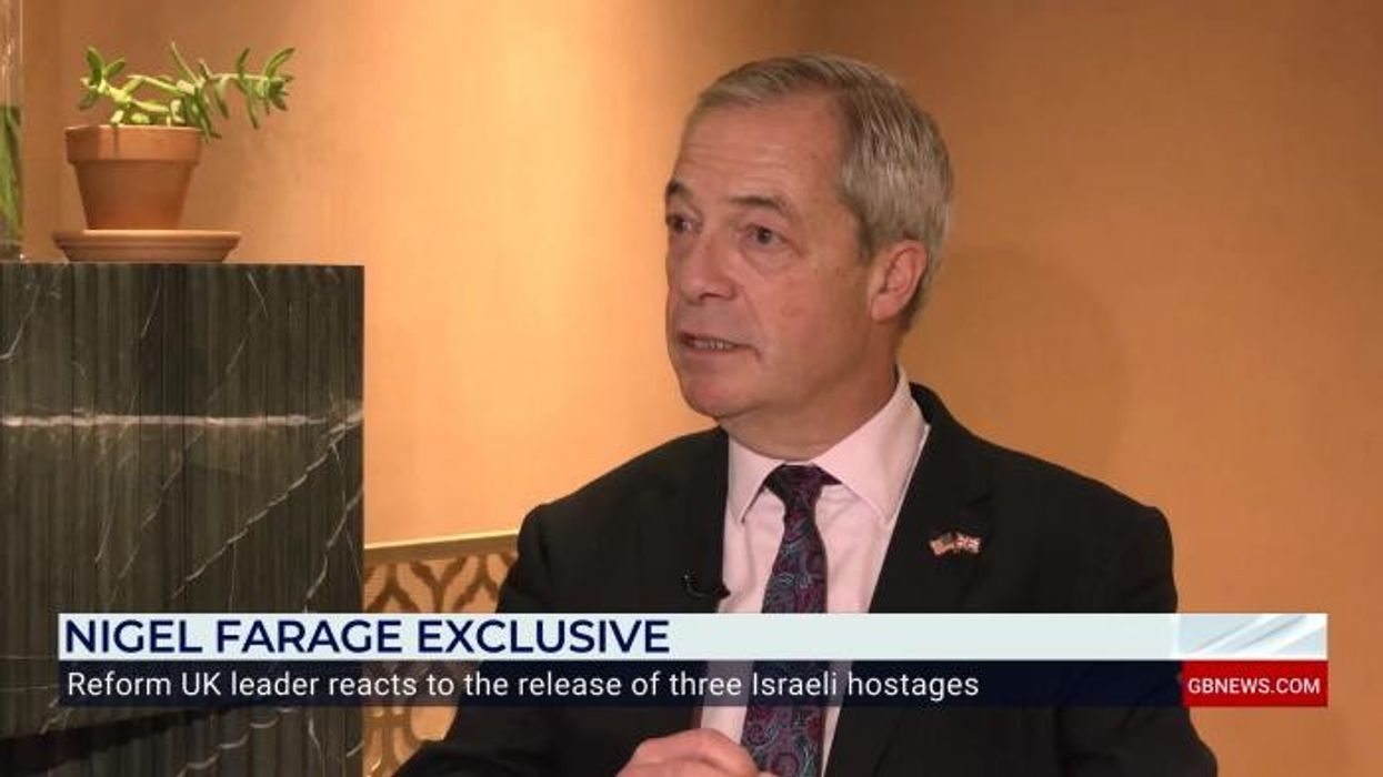 Watch as Nigel Farage praises Trump for 'first great victory' with Israeli hostage release