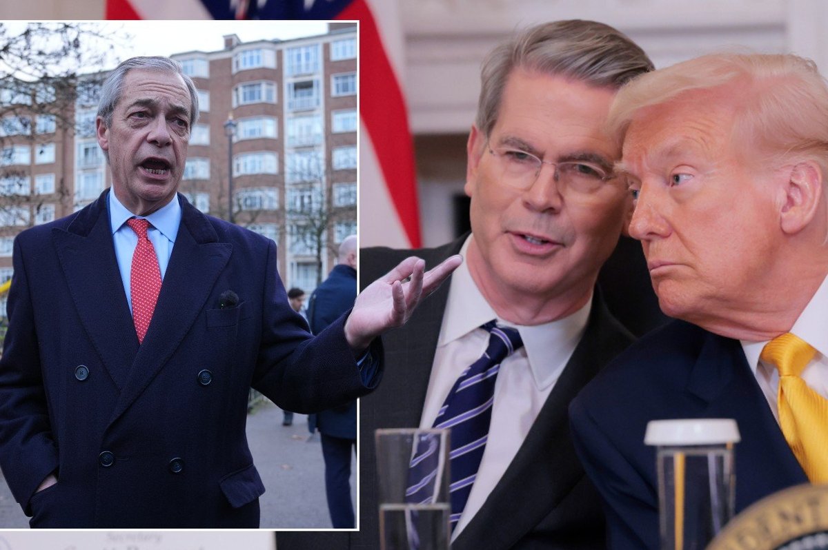 Nigel Farage/Scott Bessent/Donald Trump