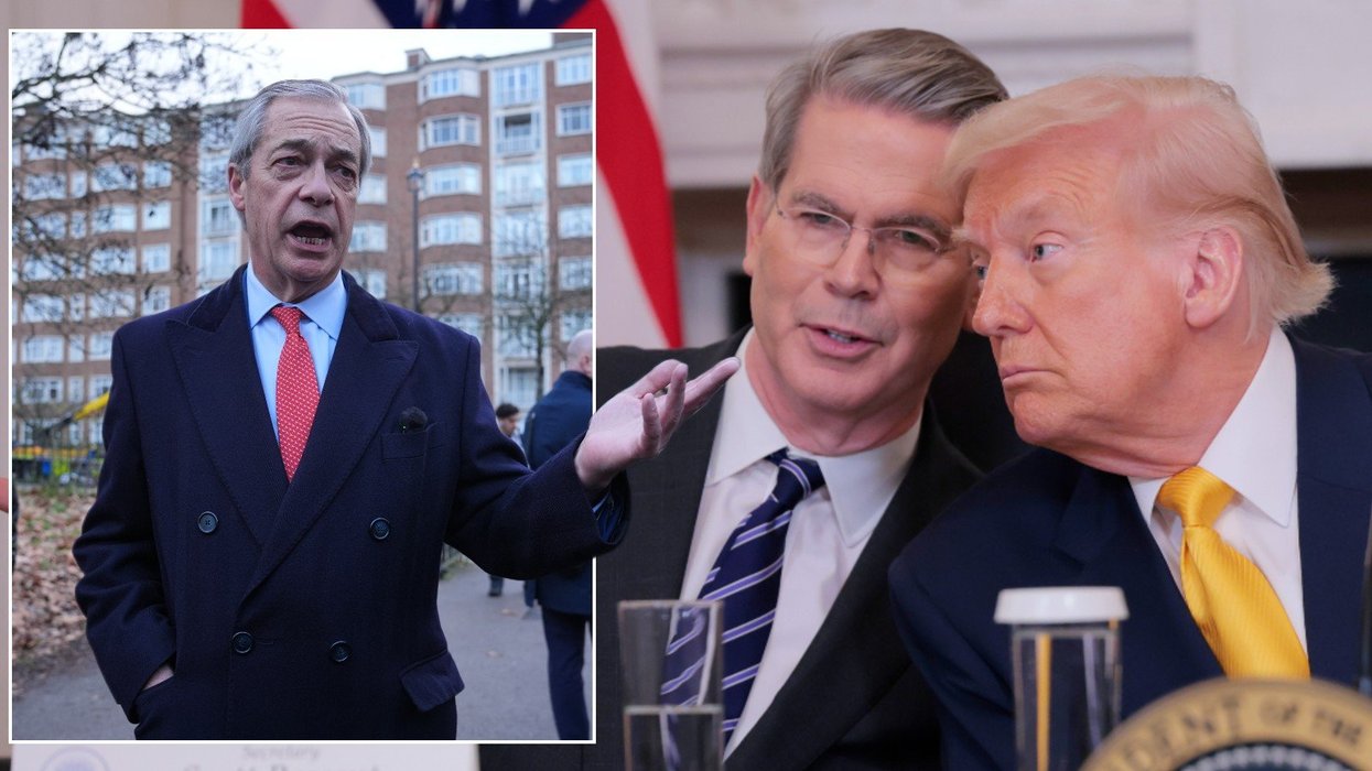 Nigel Farage/Scott Bessent/Donald Trump