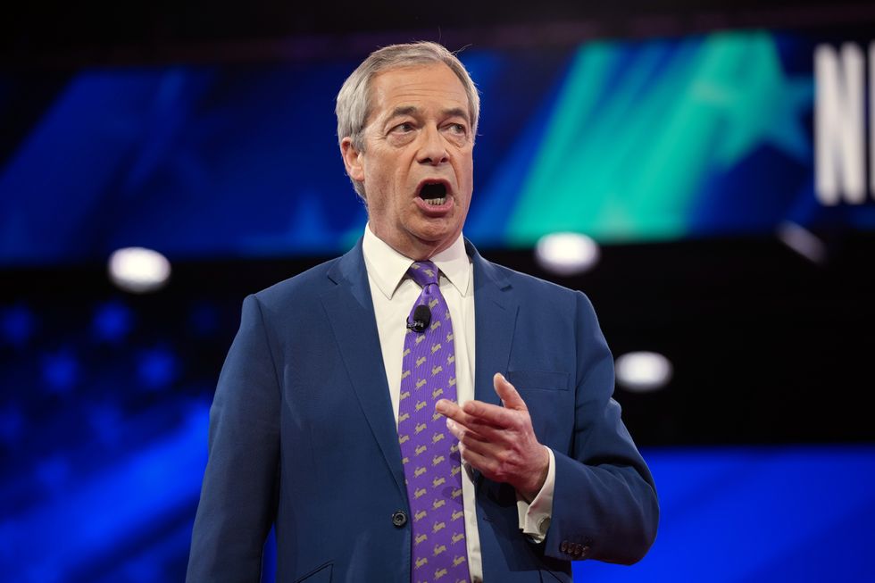 Nigel Farage speaking at a separate event