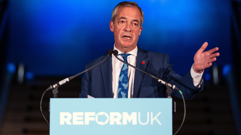 Nigel Farage speaking at Reform UK Conference 2025