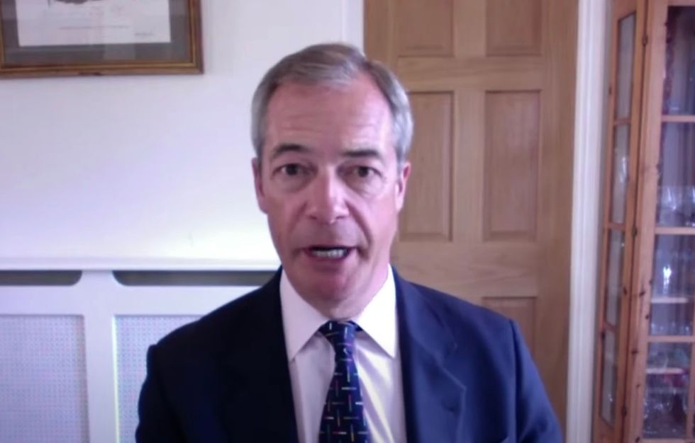 Nigel Farage speaking on GB News' To The Point