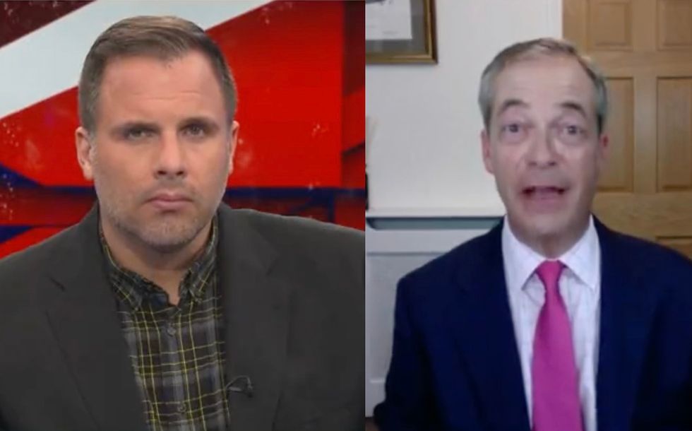 Nigel Farage speaking to Dan Wootton