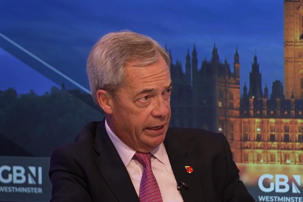 Nigel Farage speaking to Martin Daubney