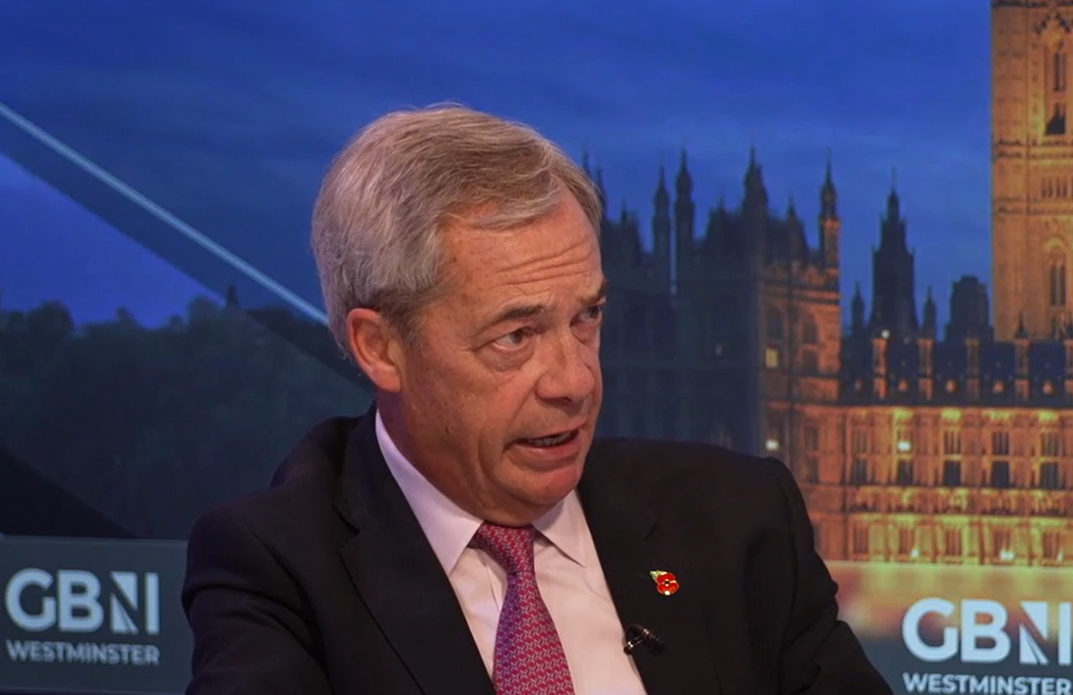 Nigel Farage speaking to Martin Daubney