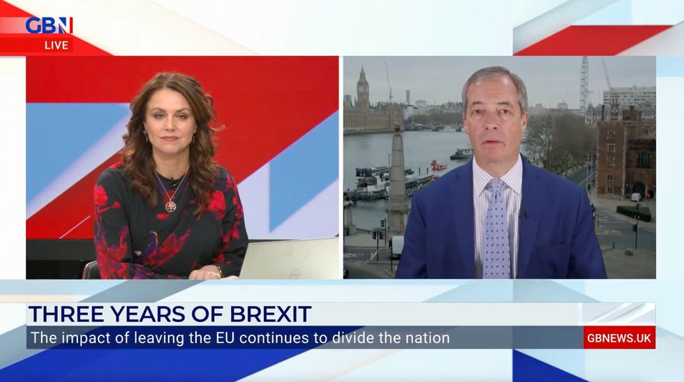 Nigel Farage told Bev Turner that the UK could rejoin the EU.
