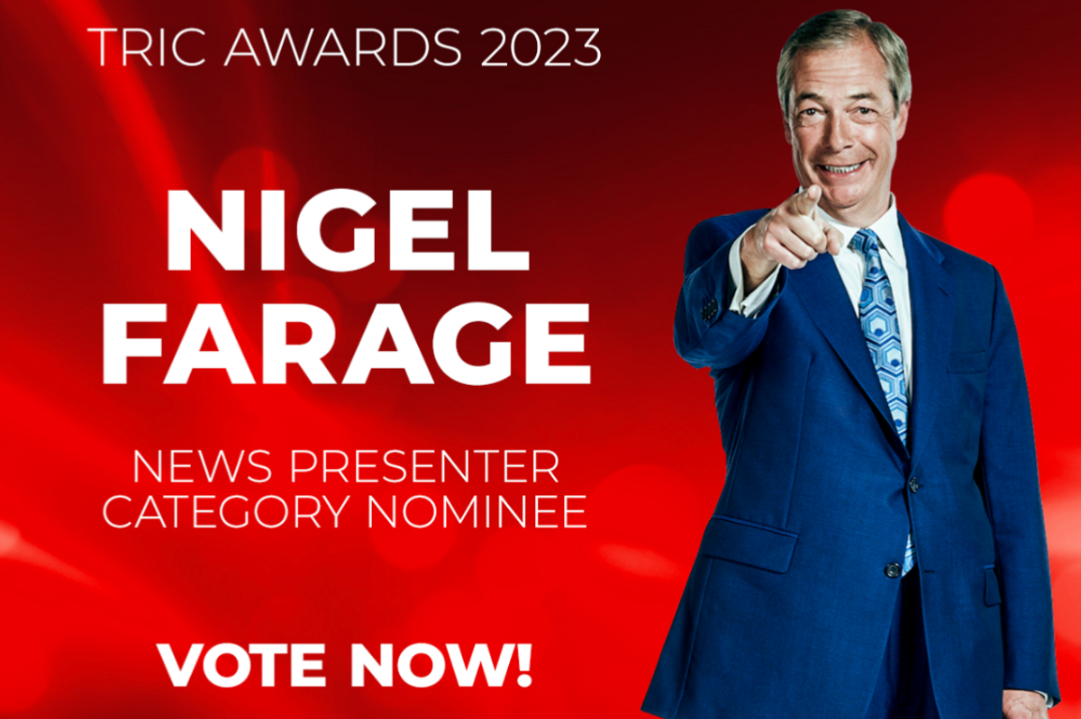 Nigel Farage Tric Awards