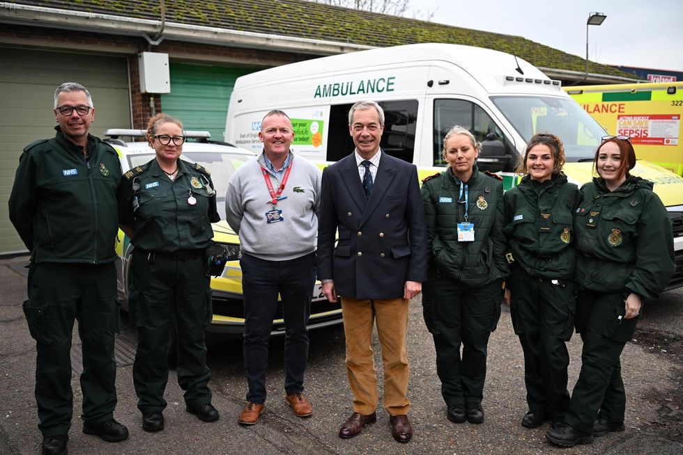 Nigel Farage visited paramedics at Clacton Ambulance Station