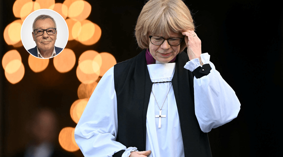 Nigel Nelson (left), The new Archbishop of Canterbury Sarah Mullally walks out to the steps of St Paul's Cathedral (right)