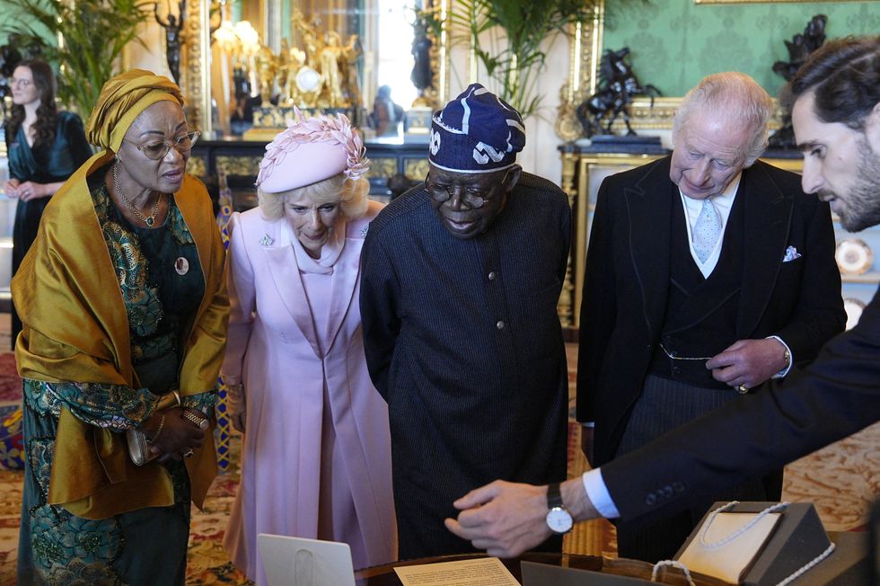 Nigerian First Lady Oluremi Tinubu, Queen Camilla, Nigerian President Bola Ahmed Tinubu and King Charles