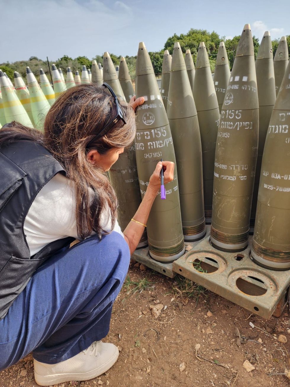 Nikki Haley seen writing 'finish them' on IDF shells being fired into Rafah